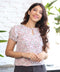 Keyhole Neck Puff Sleeve White Top
